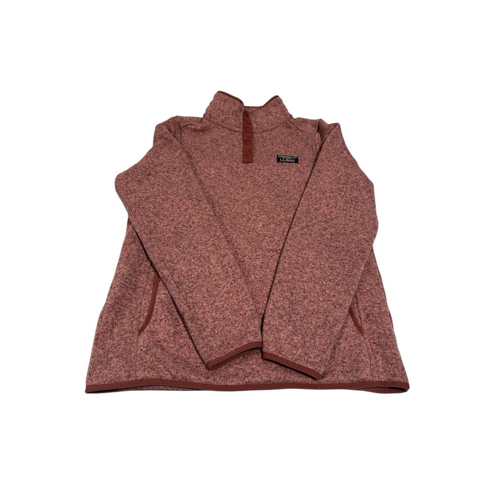 LL Bean Women's Washed Orchid Sweater Fleece Pullover Size‎ Medium Reg Snap Neck